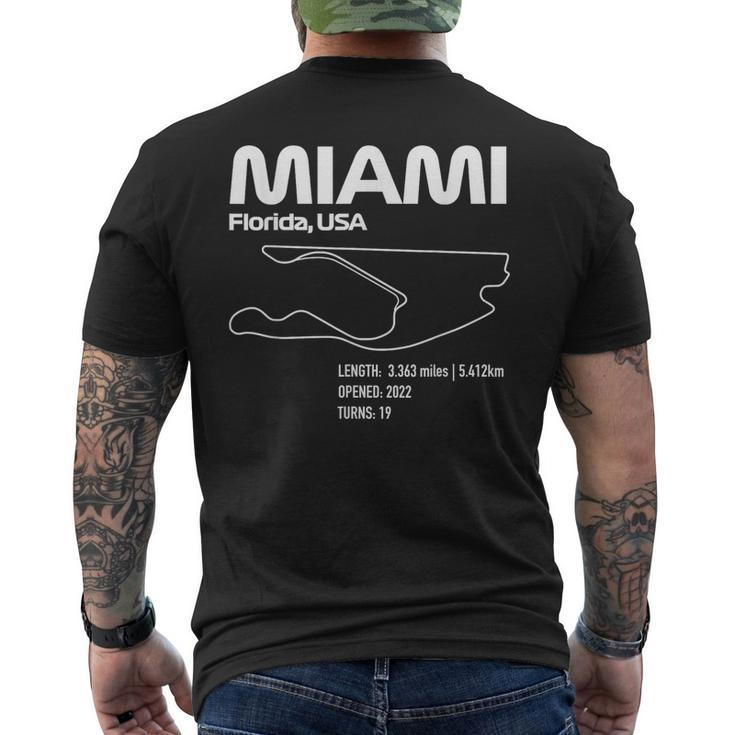 Race Track In Miami Formula Racing Circuits Sport Men's T-shirt Back Print