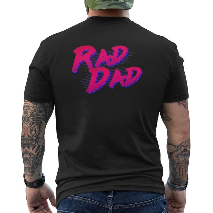 Rad Dad Retro Mens Back Print T-shirt