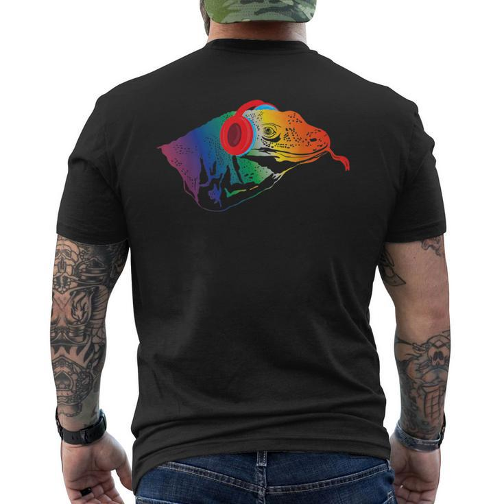 Rainbow Komodo Dragon Raver Dj Edm Rave Music Festival Men's T-shirt Back Print