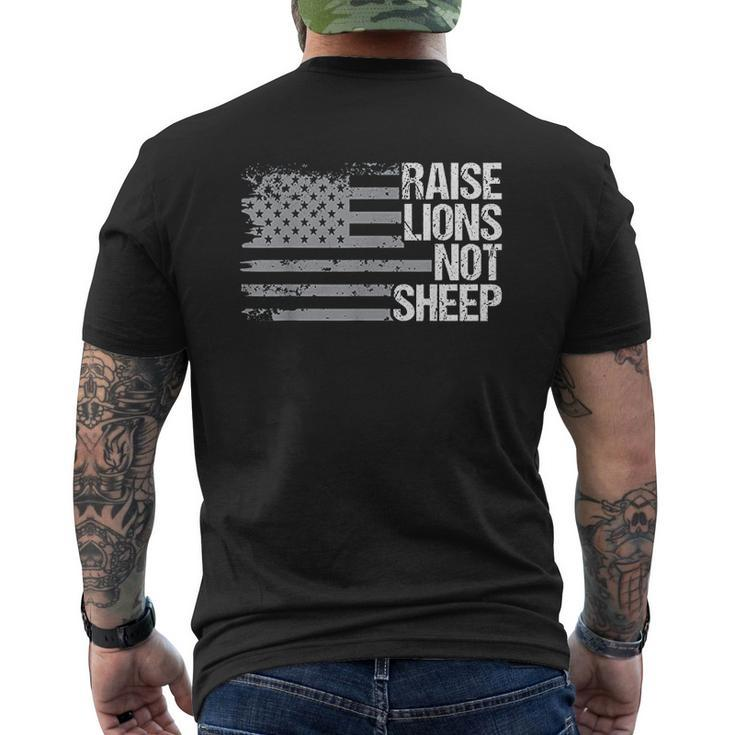 Raise Lions Not Sheep Mens Back Print T-shirt