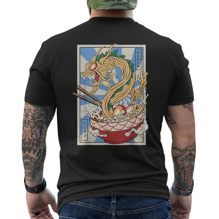 Ramen Dragon Japanese Noodles Soup Ramen Men's T-shirt Back Print
