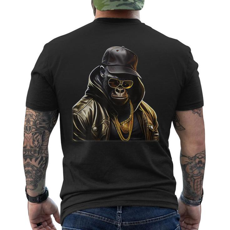 Rapper Gorilla I Retro Hip Hop I Gorilla Hip Hop Gangster T-Shirt mit Rückendruck