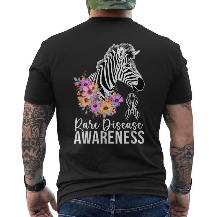 Rare Disease Awareness Zebra Rare Disease Warrior Men's T-shirt Back Print