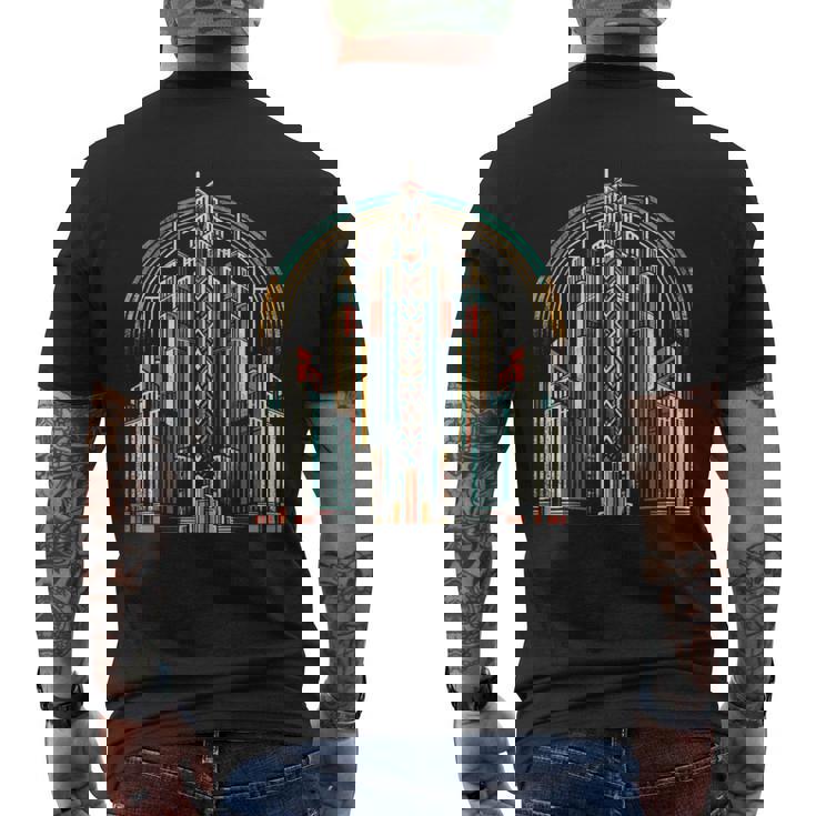 Rascacielos Vintage Camiseta Camiseta Hombre Estampado Espalda