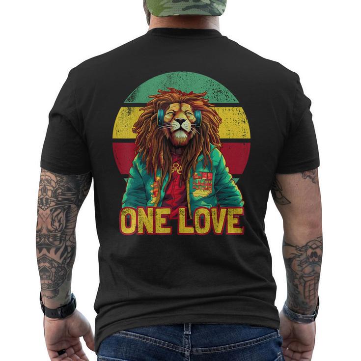 Rasta Lion Reggae Music One Love Graphic Men's T-shirt Back Print