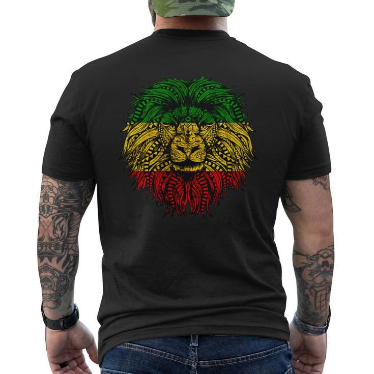 Rasta Reggae Rastafari Lion Jamaican Pride Hippie Lover Men's T-shirt Back Print