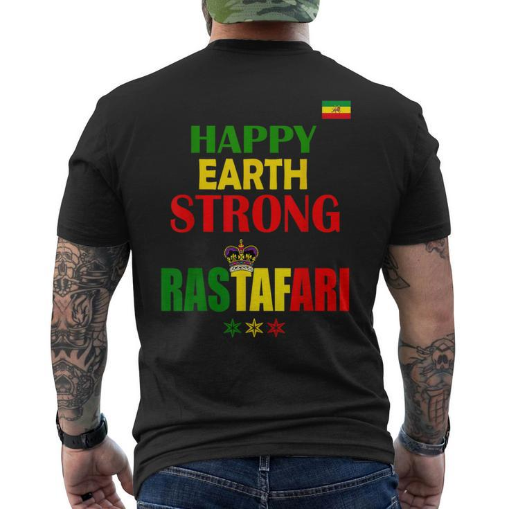 Rastafari Happy Birthday Ethiopian Flag Rastafarian Men's T-shirt Back Print