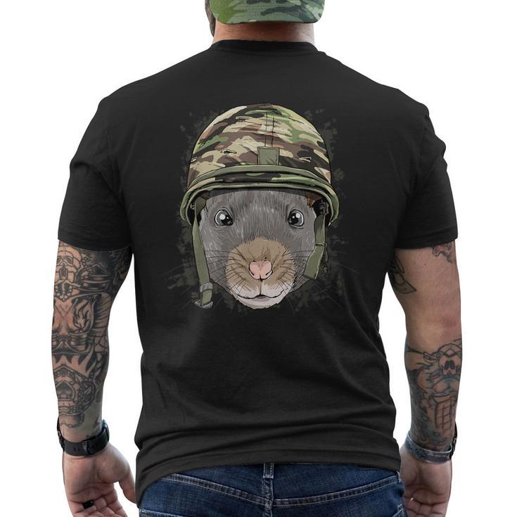 Rat Soldier Veteran Army Rat Rodent Lover Men's T-shirt Back Print