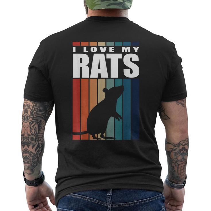 Rats Vintage Stripes Sweet Saying For Rat Holder T-Shirt mit Rückendruck