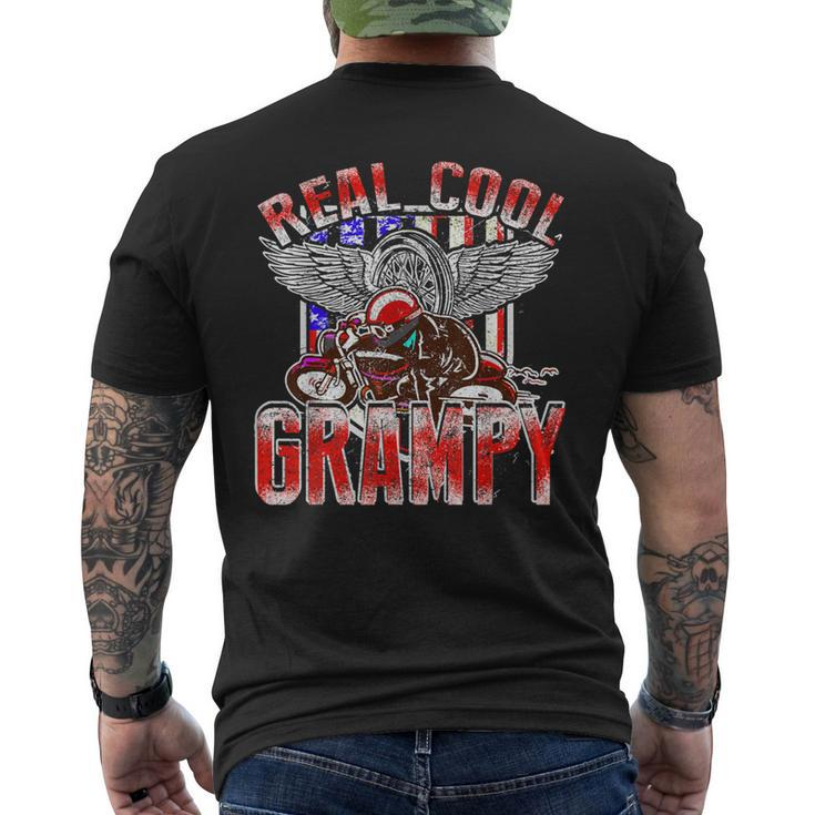 Real Cool Grampy Biker Racing For Fathers Day Men's T-shirt Back Print