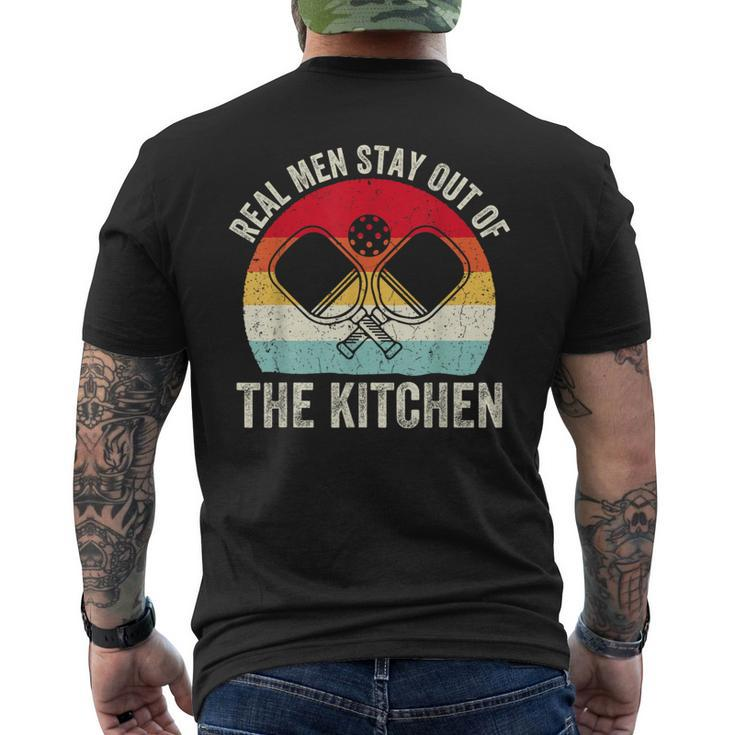 Real Stay Out Of The Kitchen Pickleball Player Vintage Men's T-shirt Back Print