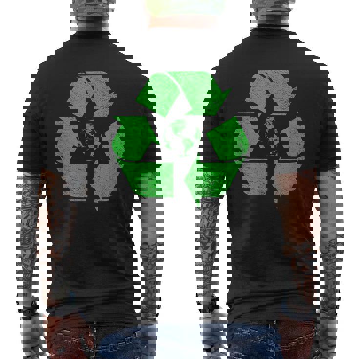 Reciclar Símbolo Logo Tierra Green Deal Cambio Climático Camiseta Hombre Estampado Espalda