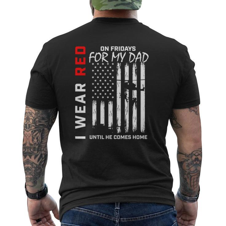 Red On Friday Dad Military Remember Everyone Deployed Flag Mens Back Print T-shirt