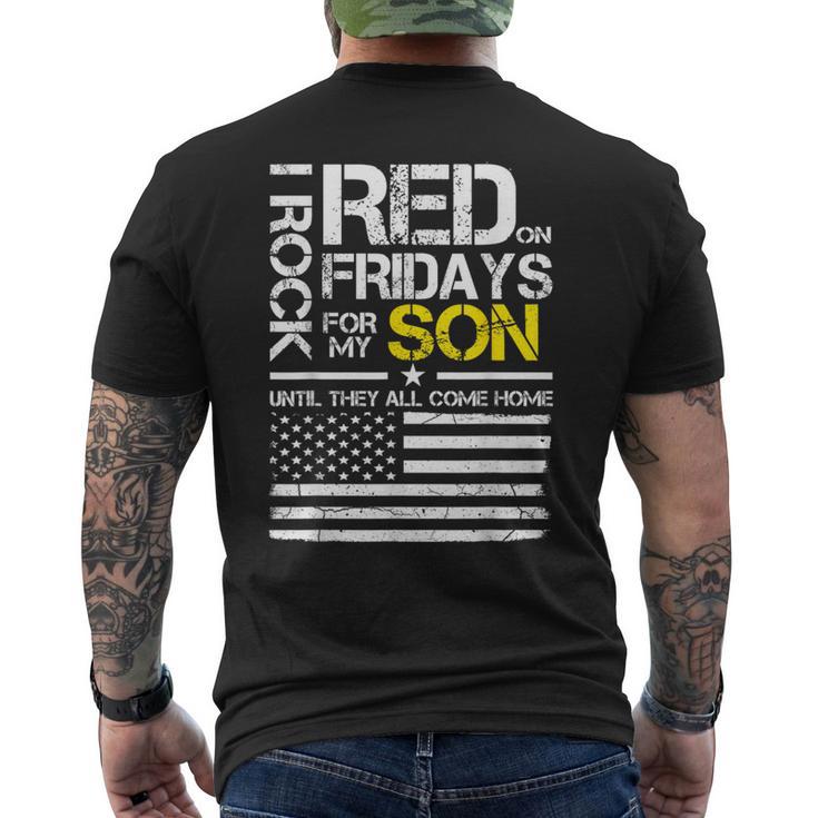 Red Friday Military Dad Wear Red For My Son Men's T-shirt Back Print