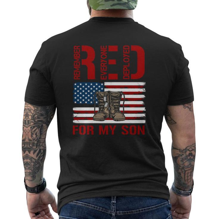 Red Friday Military Remember Everyone Deployed For My Son Mens Back Print T-shirt