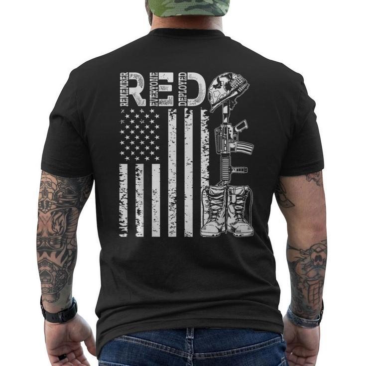 Red Friday Military Support Our Troops Soldier Us Flag Retro Men's T-shirt Back Print