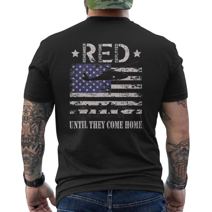 Red Friday Remember Everyone Deployed Military Army Veteran Mens Back Print T-shirt