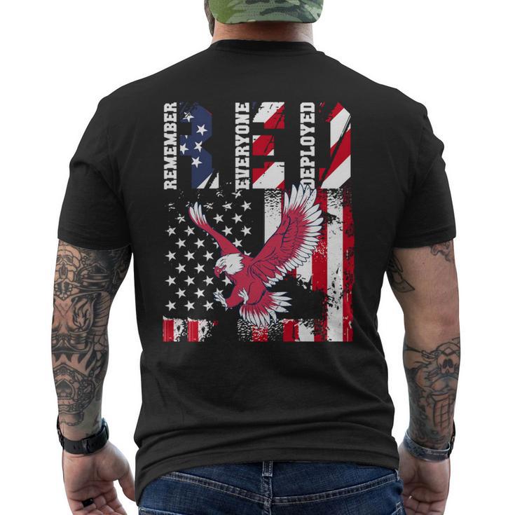 Red Friday Remember Everyone Deployed Patriotic Men's T-shirt Back Print