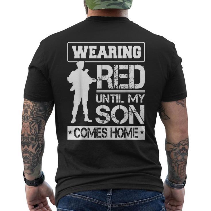 Red Friday For My Son Military Troops Deployed Wear Men's T-shirt Back Print