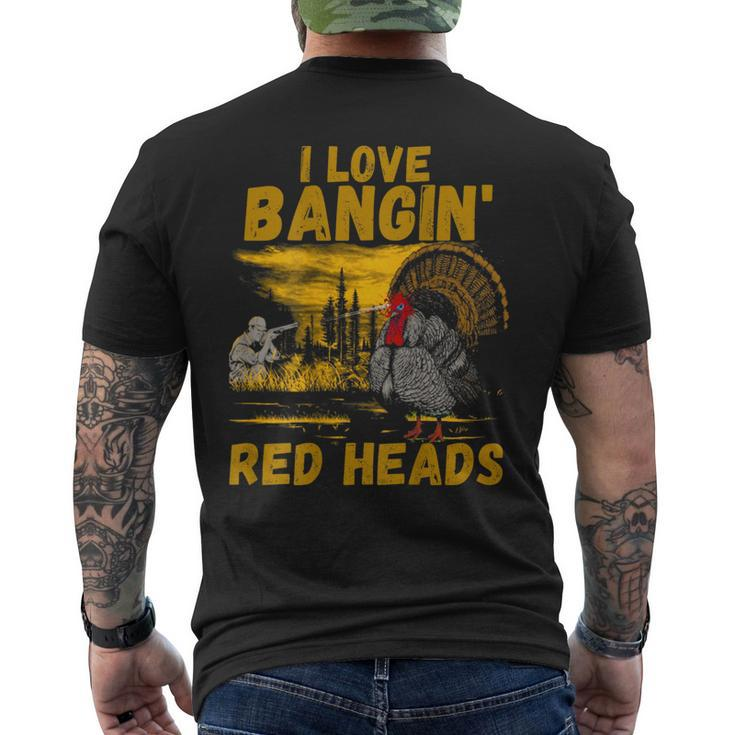 Red Heads Adult Humor Turkey Hunting Men's T-shirt Back Print