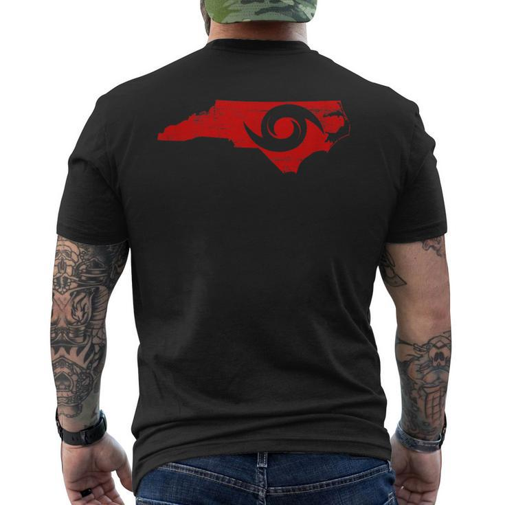 Red North Carolina Eye Of The Hurricane Men's T-shirt Back Print