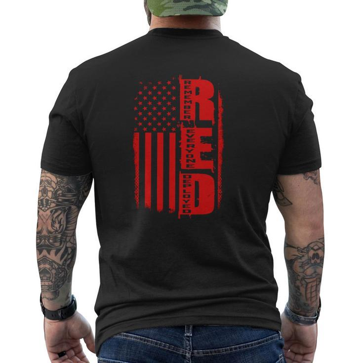 RED Remember Everyone Deployed Veteran Military Service Mens Back Print T-shirt