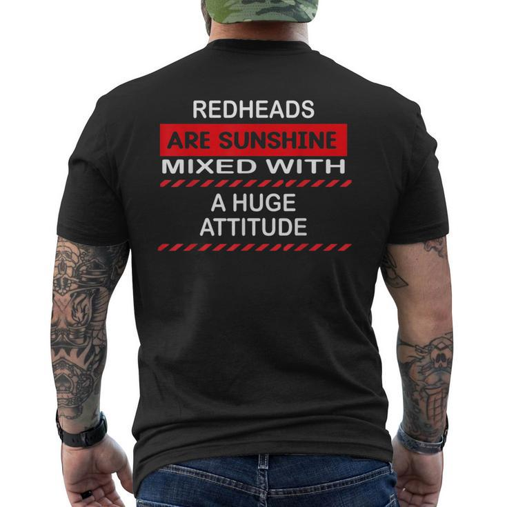 Redheads Are Sunshine Mixed With A Huge Attitude Ginger Hair Men's T-shirt Back Print