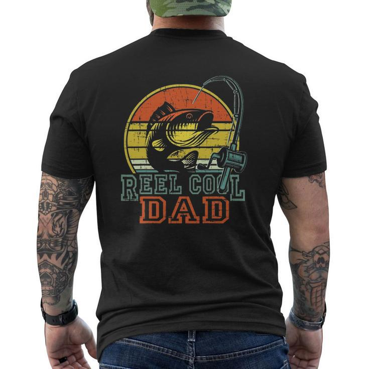 Reel Cool Dad Fisherman Mens Vintage Fishing Mens Back Print T-shirt