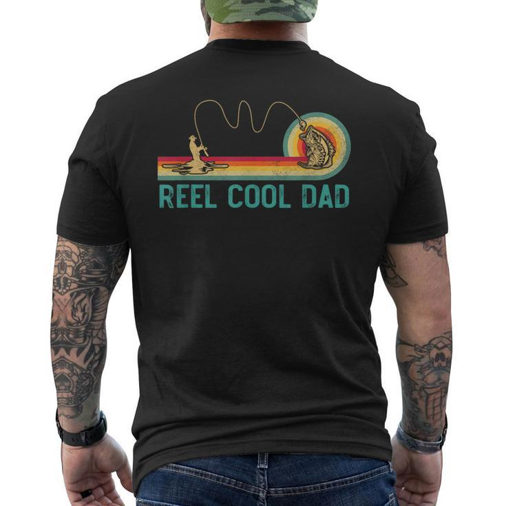 Reel Cool Dad Vintage Retro Fishing Fisherman Dad Men's T-shirt Back Print