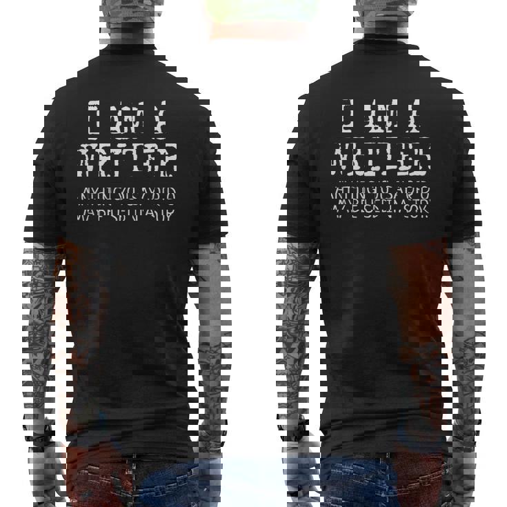 Regalo Divertido Para Escritor Con Texto En Inglés I Am A Writer Camiseta Hombre Estampado Espalda