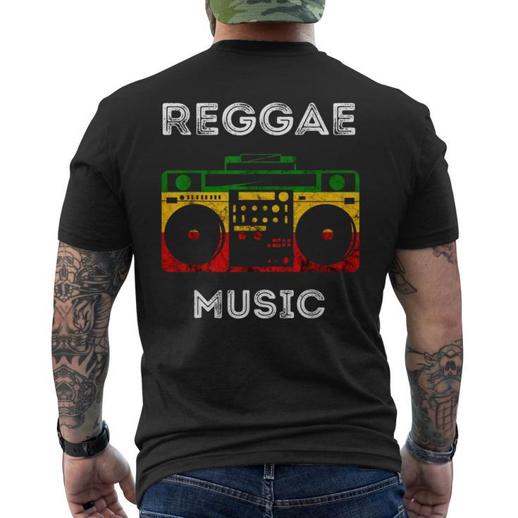 Reggae Music Musicbox Boombox Rastafari Roots Rasta Reggae Men's T-shirt Back Print