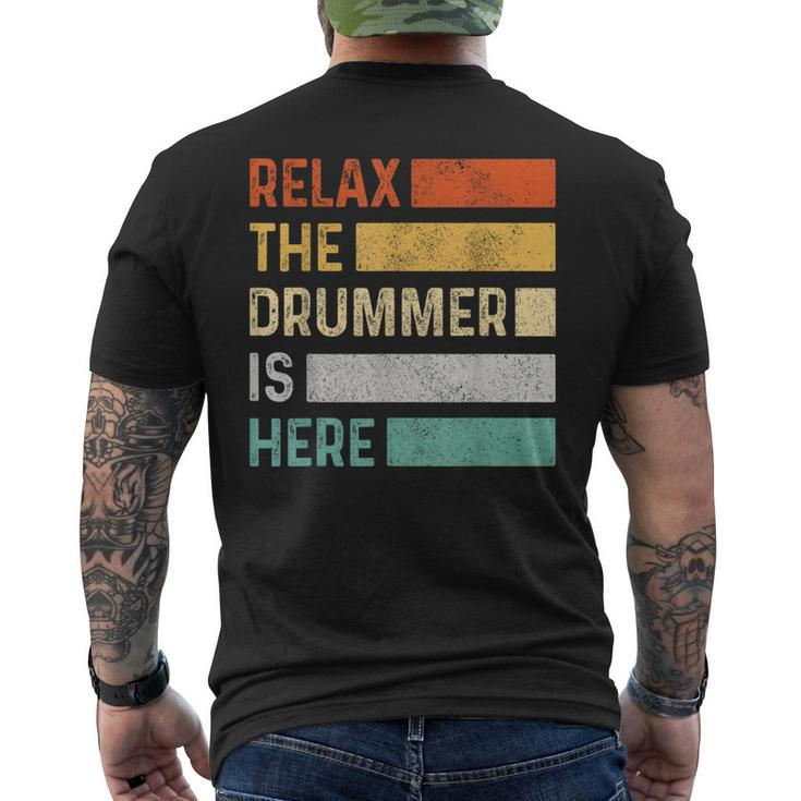 Relax The Drummer Is Here Vintage Drums Men's T-shirt Back Print