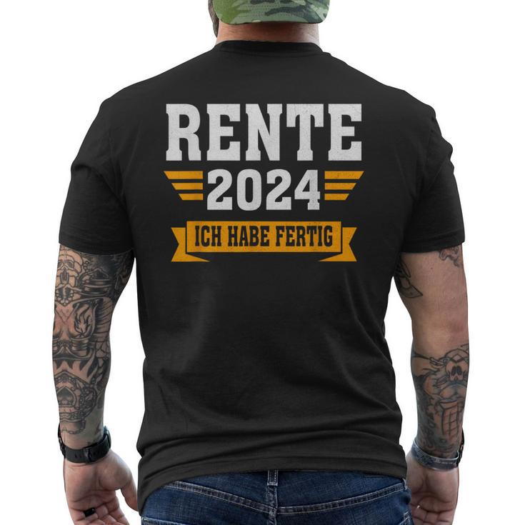 Rente 2024 Ich Habe Fertig Rentner Black T-Shirt mit Rückendruck