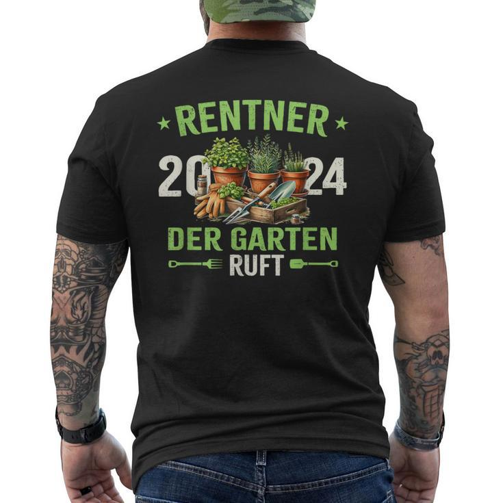 Rentner 2024 Der Garten Ruft Rente 2024 T-Shirt mit Rückendruck