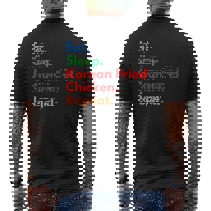 Repetición De Pollo Frito Coreano Eat Sleep Para Los Amantes Del Pollo Camiseta Hombre Estampado Espalda