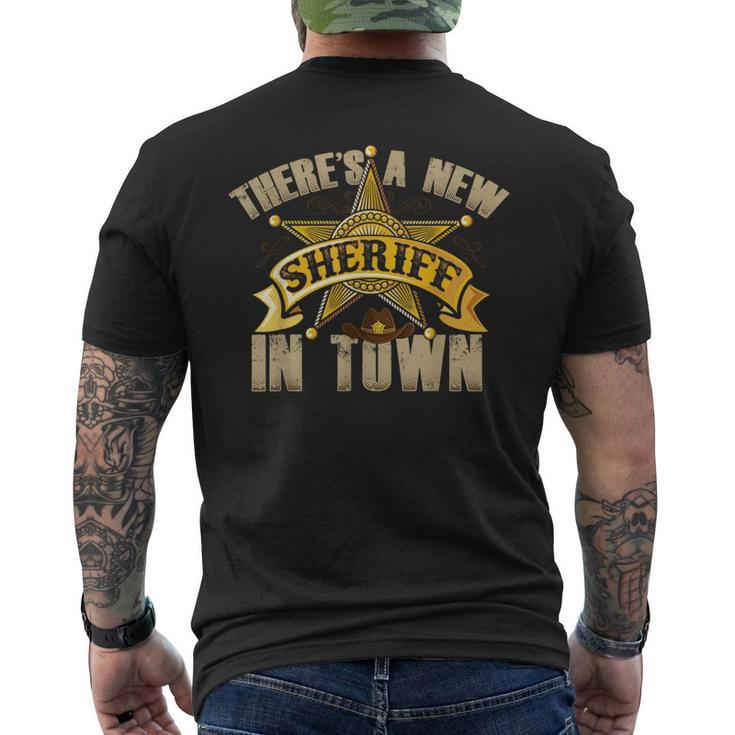 There's A New Sheriff In Town Deputy Sheriff Police Officer Men's T-shirt Back Print