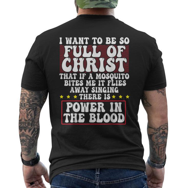 There's Power In Blood Religious Christian Jesus Men's T-shirt Back Print