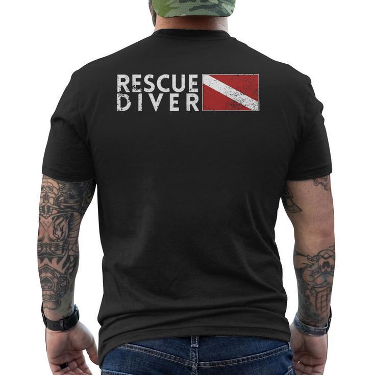 Rescue Diver Flag Search Rescue Diver Scuba T-Shirt mit Rückendruck