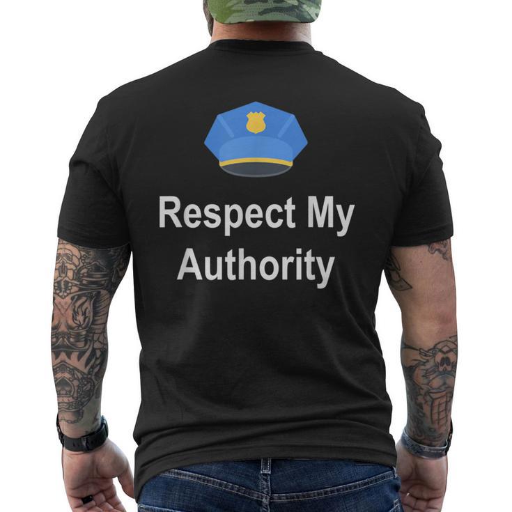 Respect My Authority  Police Themed Men's T-shirt Back Print