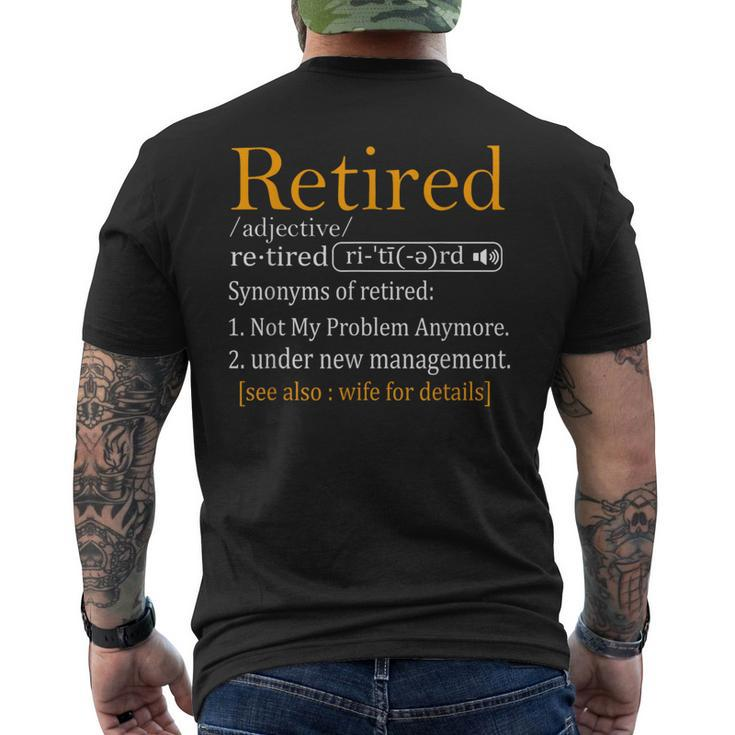 Retired Definition Dad Retirement Party Men's Men's T-shirt Back Print