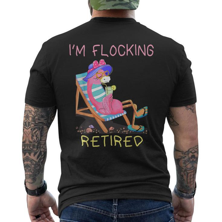 Retired Flamingo Lover Retirement Party Coworker 2021 Mens Back Print T-shirt
