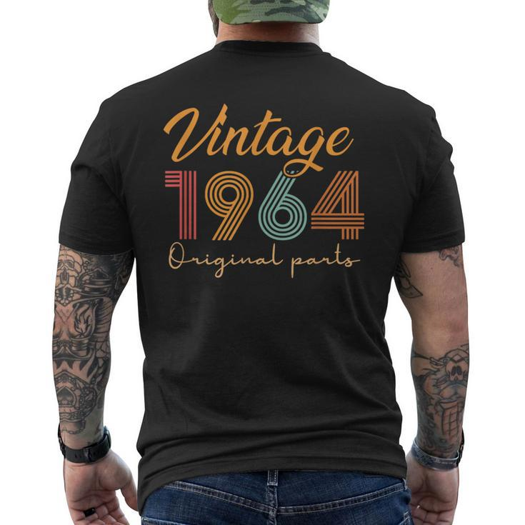 Retro 60Th Birthday Vintage 1964 Original Part 60 Year Old Men's T-shirt Back Print