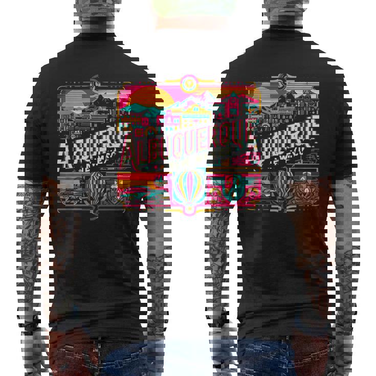 Retro 80S 90S Albuquerque New Mexico Travel Souvenir Men's T-shirt Back Print