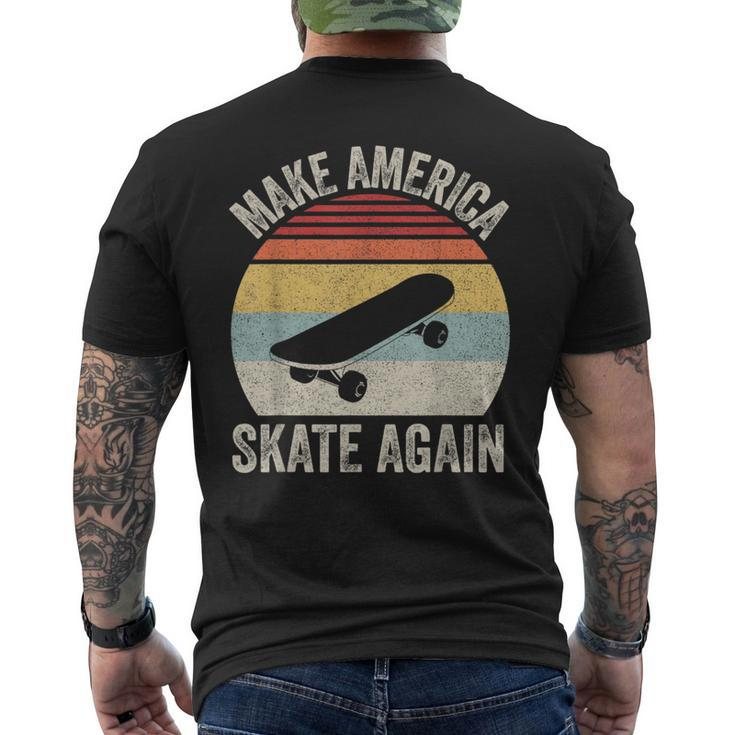 Retro Make America Skate Again Skateboard Skateboarding Men's T-shirt Back Print