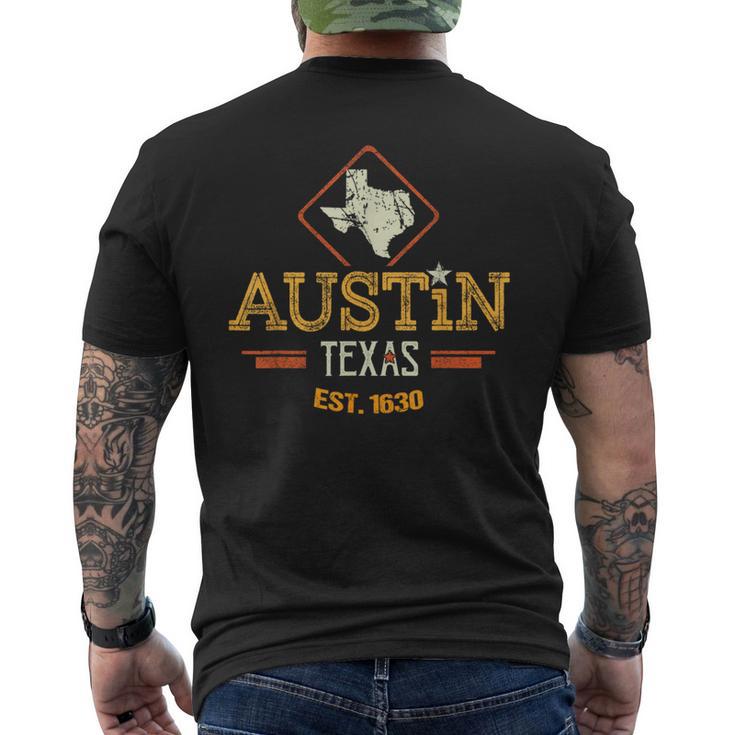 Retro Austin Texas Austin Texas Souvenir Austin Texas Men's T-shirt Back Print