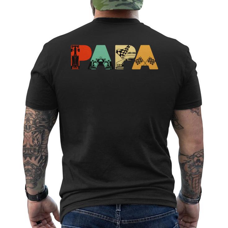 Retro Auto Racer Papa Lustigeintage Papa Auto Racer T-Shirt mit Rückendruck