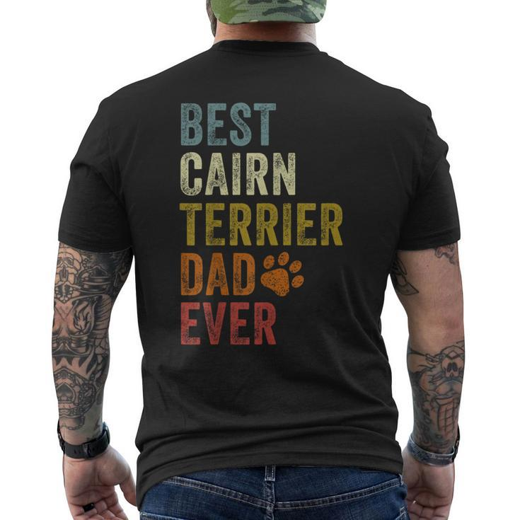 Retro Best Cairn Terrier Dad Ever Dog Papa Father's Day Men's T-shirt Back Print