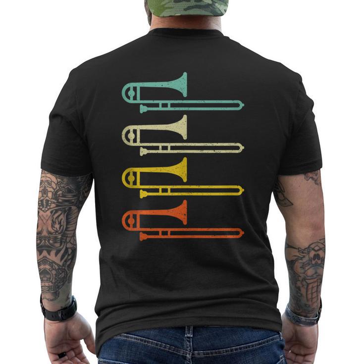 Retro Distressed Trombone Men's T-shirt Back Print