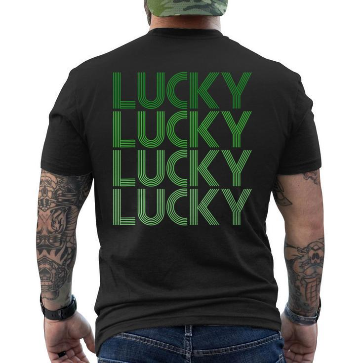 Retro Green Lucky For St Particks Day Men's T-shirt Back Print