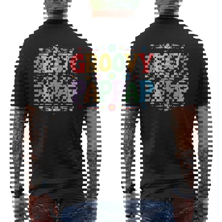 Retro Groovy Pap Pap For Father's Day Dad Grandpa Men Men's T-shirt Back Print